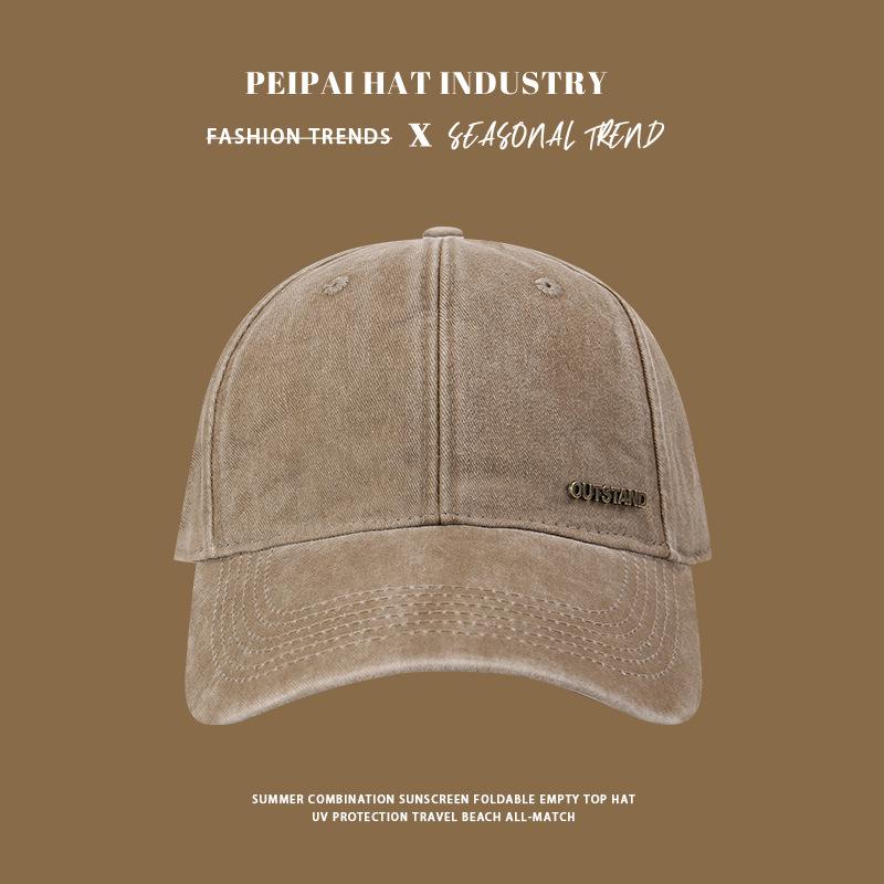 Baseball cap women s spring and summer new large face small visor wide brim cap men Regular head circumference