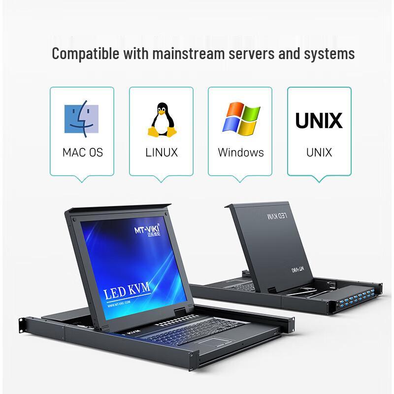 MT-viki Rackmount KVM Console with Integrated Monitor