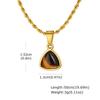 Trendy Natural Oval Necklace for Men Boys,Waterproof Small Natural Stone Geometric Pendant,Energy Magnetic Field Jewelry Gift