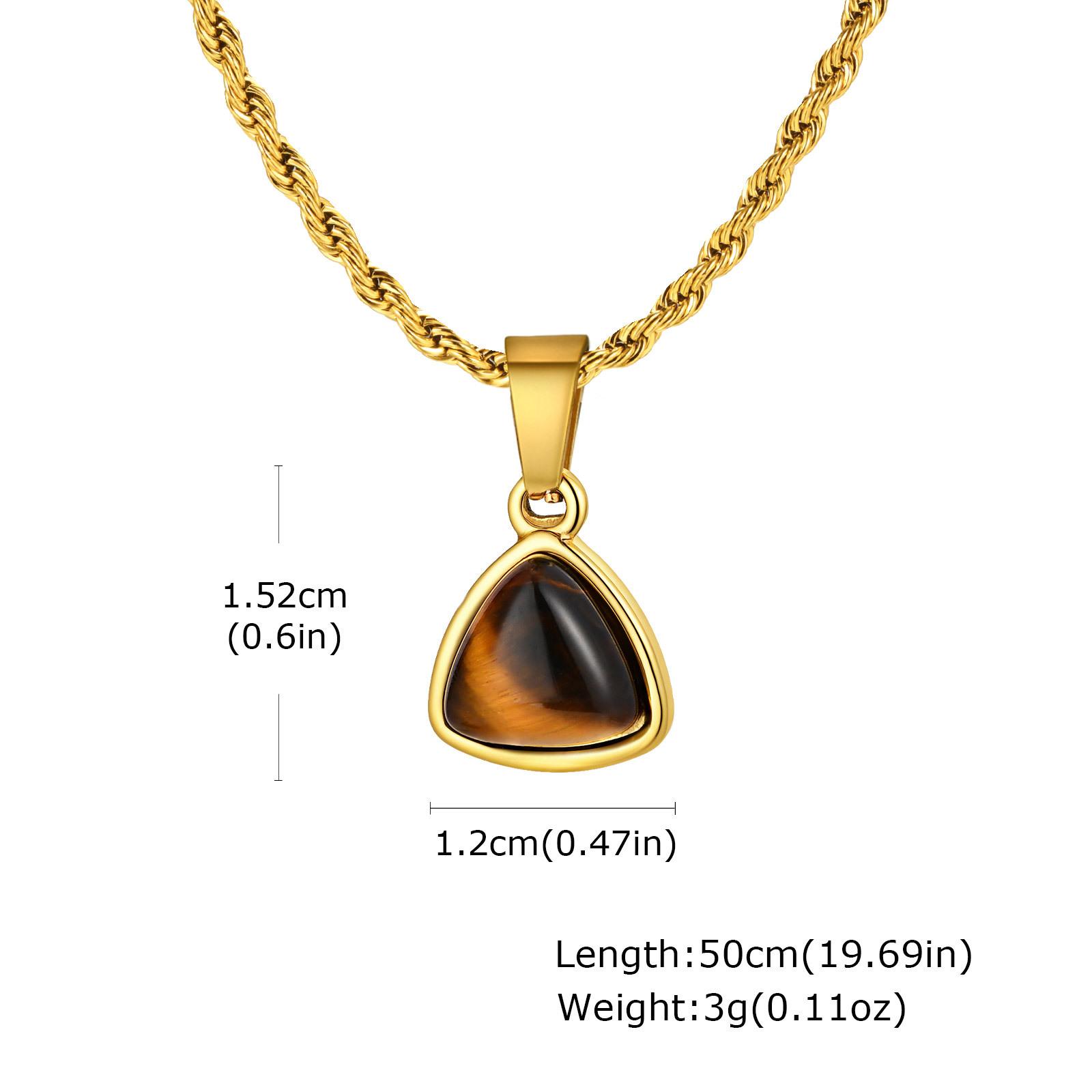 

Trendy Natural Oval Necklace for Men Boys,Waterproof Small Natural Stone Geometric Pendant,Energy Magnetic Field Zircon Gift 60cm