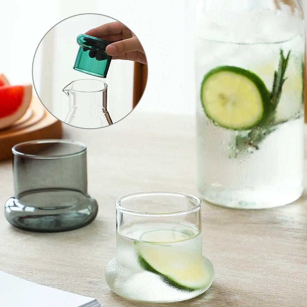 Minimalist Glass Water Bottle with Lid Home Use High Temperature Resistance Kitchen Drink Items Lemon Cold Water Kettle Jug Gift