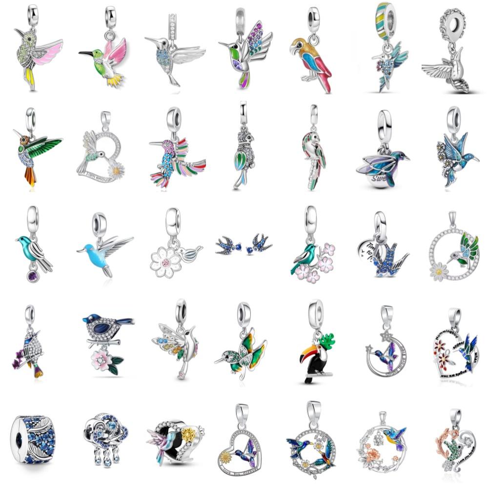 Latest European Charm Hummingbird Swallow Kingfisher Pendant Perfect For For Authentic Bracelet Women'S Copper Craft Talisman Pendant