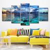 Sea Scenery Canvas Art: Modern Cloud Landscape Painting for Living Room Wall Décor