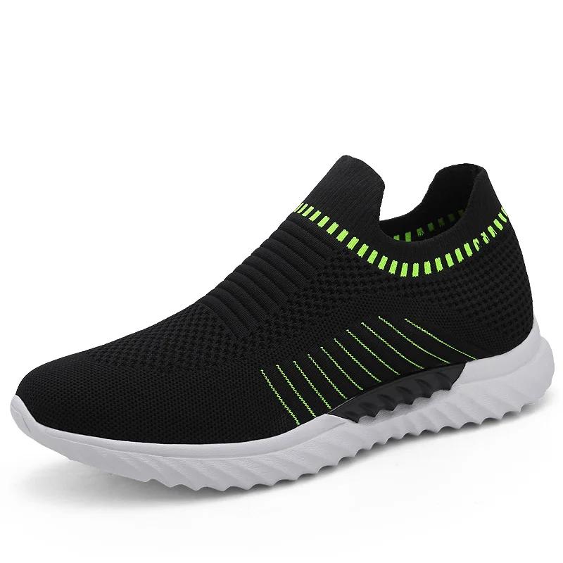 

Fashion High Quality Brand Men s Fly Woven Mesh Shoes Anti Slip Outdoor Sports Leisure Shoes Men s Park Running Shoes Soft Sole 36 зелёный