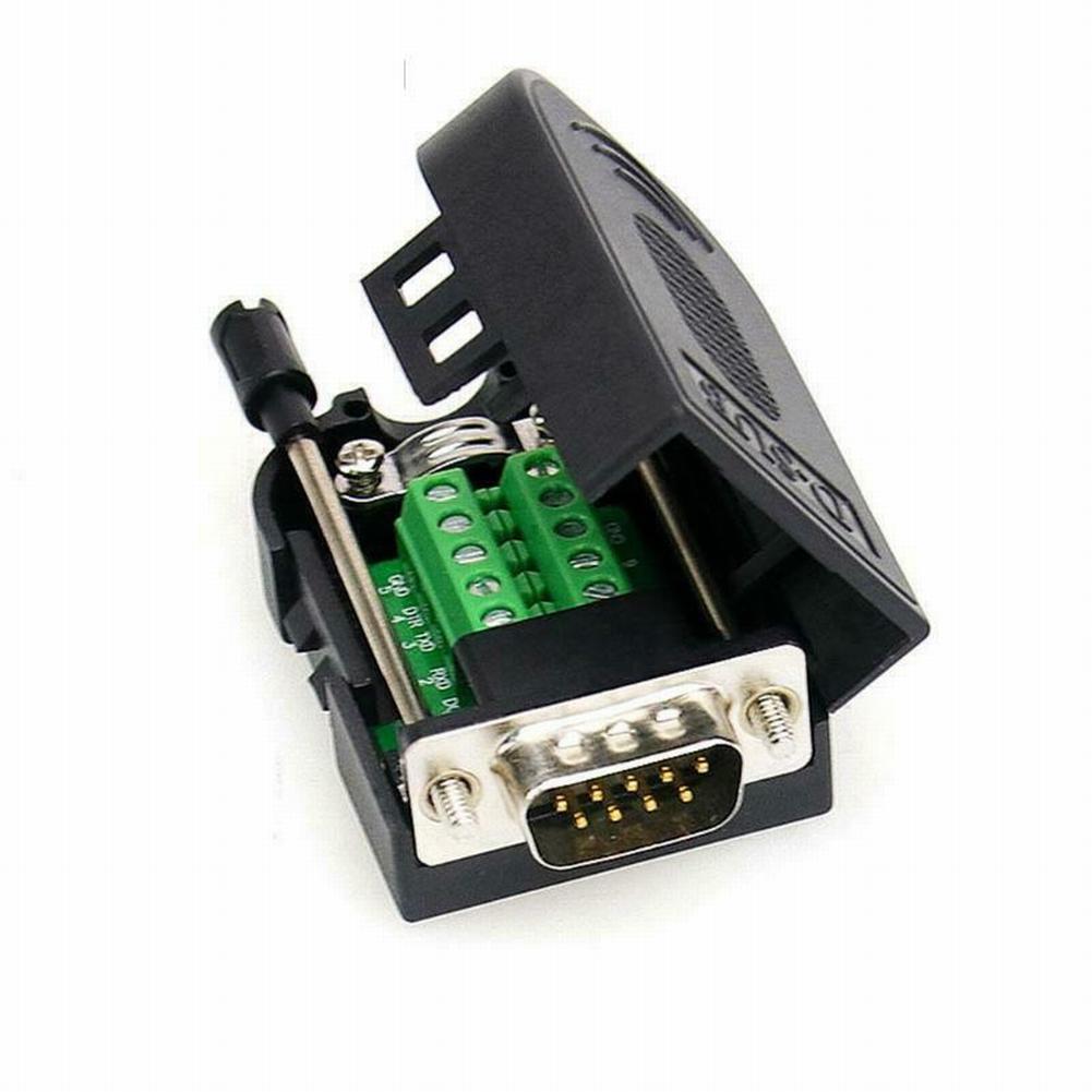 Black Electrostatic Rubber Core 9pin DB9 Connector DSUB Serial Adapter Breakout Board with Recyclable PVC Shell
