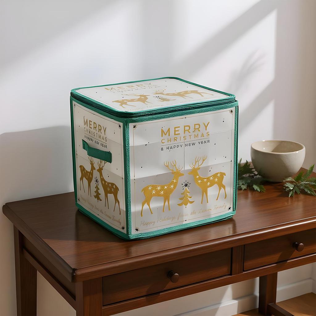 Christmas Ornament Storage Box 64-Grid Seasonal Decorative Ball Organizer Christmas Ornament Keeper with Dividers