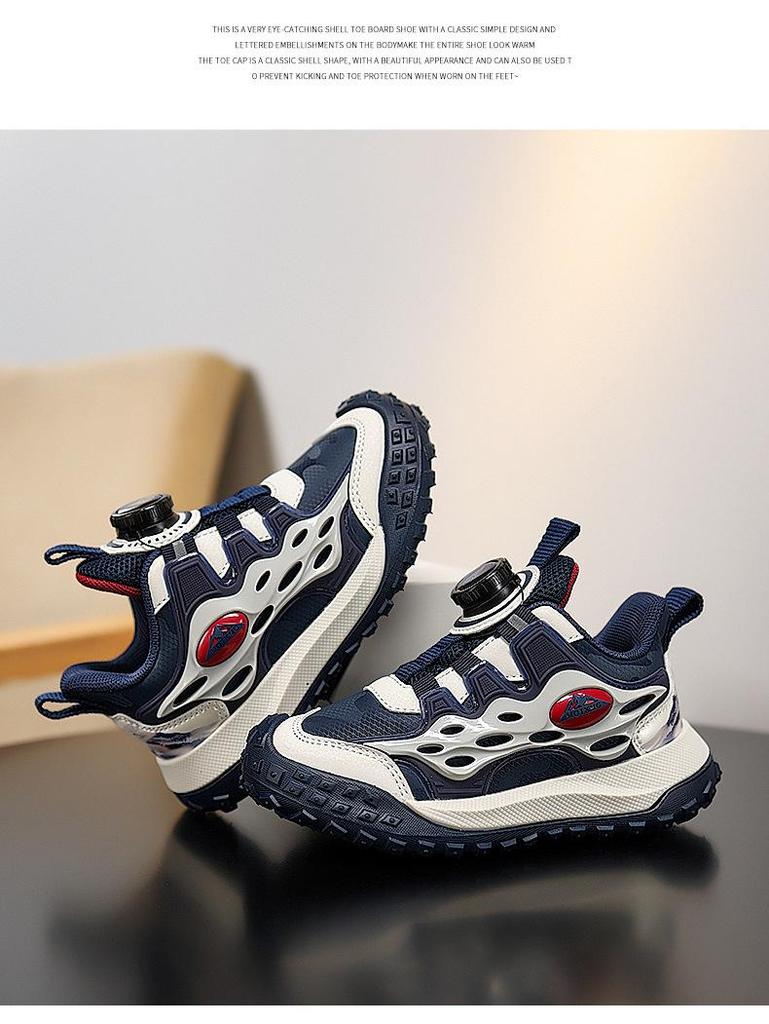 Boys' Lightweight Shock-Absorbing Running Shoes with Rotating Buckle for Autumn/Winter