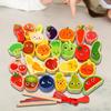 Wooden Bead Threading Toy Gifts Lacing for Children Kids Toddlers vegetable and fruit