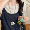 Trendy Resin Flower Pendant Long Rope Chain Necklace For Women Summer Travel Vacation Aesthetic Charm Jewelry Accessories