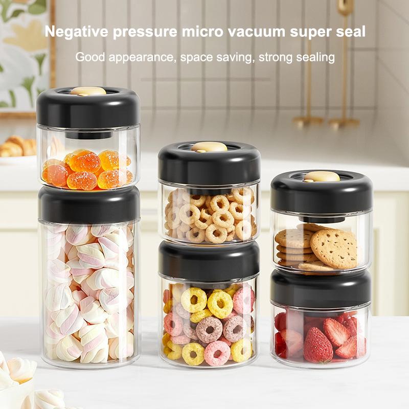 Coffee Beans Vacuum Sealed Tank Transparent Glass Food Storage Jars Household Moisture-Proof Air Extraction Airtight Container