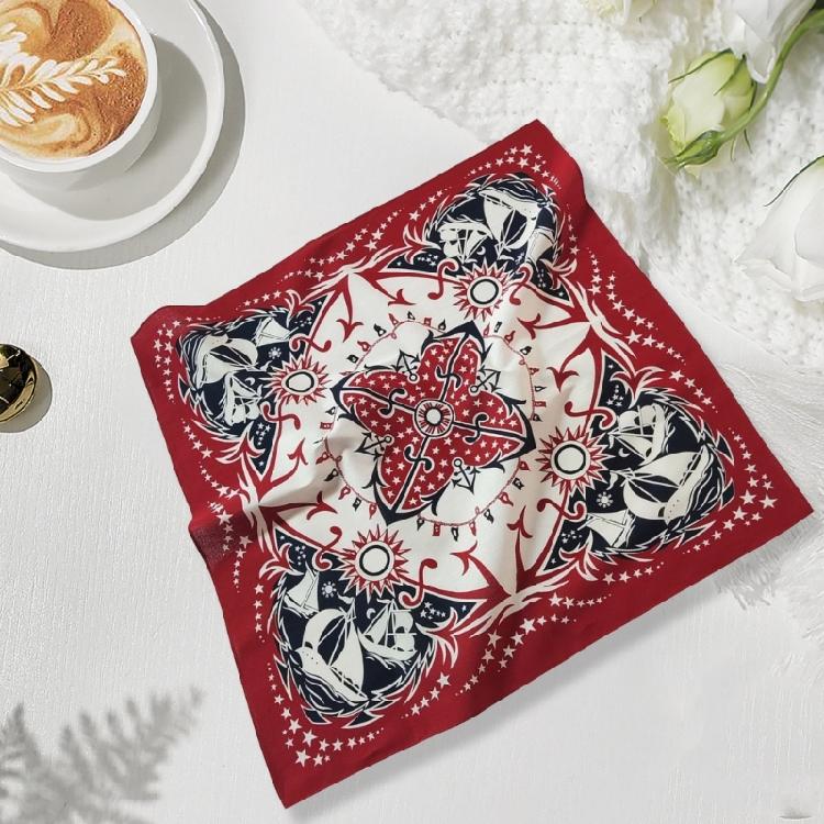 Sailing Pattern Bandannas for Adult Fashion Square Kerchief Motorcycling Headscarf Street Dance Headwrap Sport Bandanas
