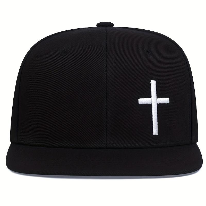 Unisex Cross Embroidery Hip-hop Hats Spring Autumn Outdoor Adjustable Casual Baseball Caps Sunscreen Hat