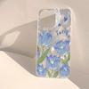 Blue Tulip Flower Phone Case for iPhone 17 16 15 14 13 Pro 12 11 Pro Max 17 Air XS X XR 7 8 Plus 16E Aesthetic Shockproof Cover