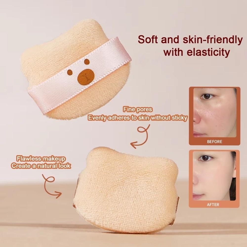 5PCS Set Wet Use Powder Puff Set Soft Flocking Fingertip Puff Reusable Makeup Sponge