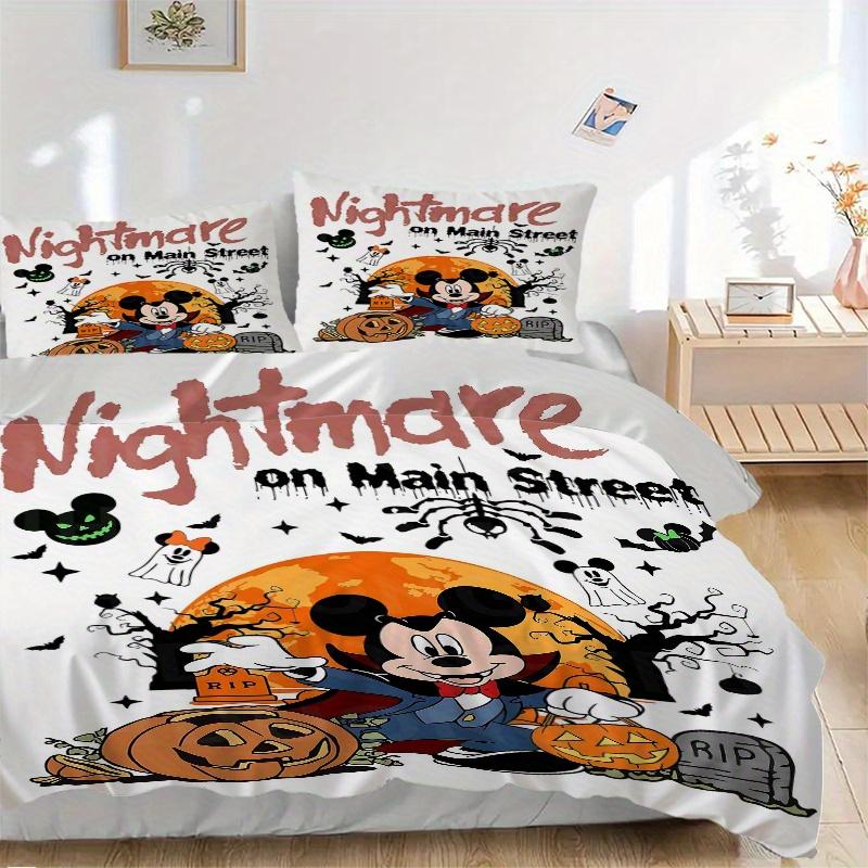 

3pcs Mickey Nightmare on Main Street Quilt Set - Soft and Comfortable Bedroom, Guest Room and Dorm Decor Bedding Set 1 Quilt Cover + 2 Pillowcase 135x200cm