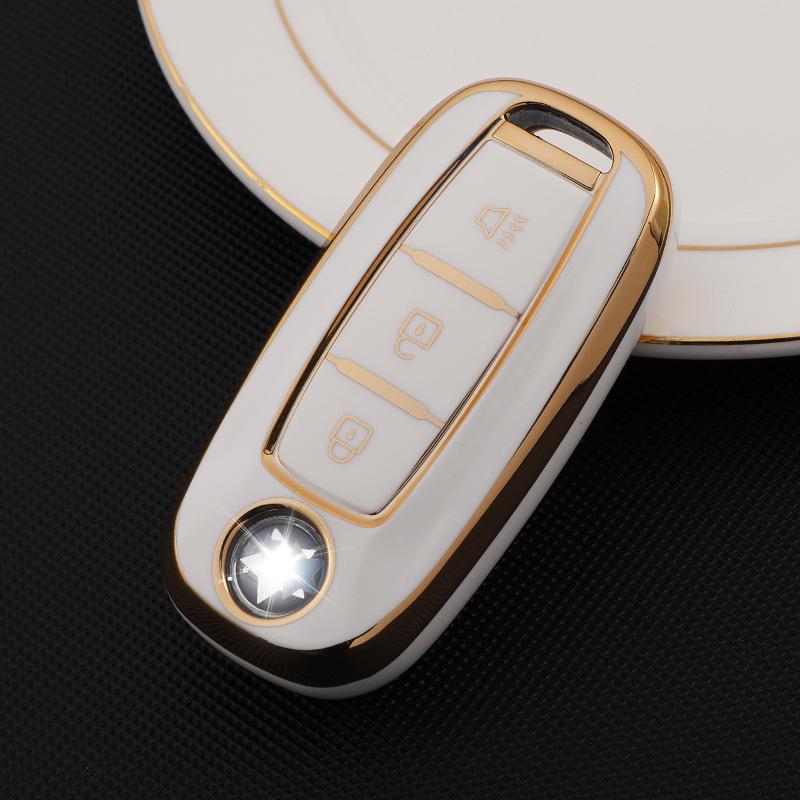 Dongfeng Venucia Car Key Case: Gold Edge Protective Shell for D60, T60plus/EV, T90, T70 with Buckle