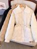 Women's Thickened Down Cotton Coat - Winter Fashion, Versatile Petite Jacket with Turn-down Collar