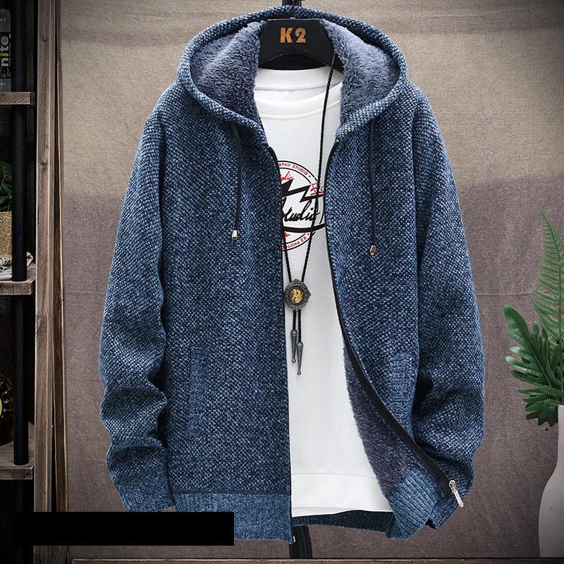 

Весна Осень Мужские свитера Пальто Кардиганы С Капюшоном Slim Fit Длинный Однотонный Трикотажный Жакет Мужской Повседневный Свитер Кардиган Зимние Пальто XS синий
