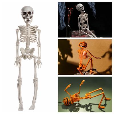 Jouets Décoration Maison Hantée Modèle d'Os Halloween Squelette Humain Crâne de Citrouille Corps Figurine