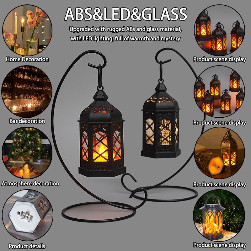 Mini Laterne mit LED-Kerze, Dekorative Laternen für Halloween-Dekorationen, Flackernde Kerzenhalter für Diwali-Hochzeitsdeko