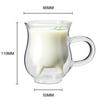 Creative Cow Double Layer Glass Creamer Cup 250ml Lovely Milk Jug Juice Tea Coffee Cup Clear Glass Mug Milk Frother Pitcher