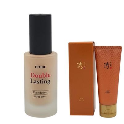 House Double Lasting Foundation 30g + 1 LG Sooryehan Bon Ultra Moisturizing Foam Cleanser Provided, Amber 27N1