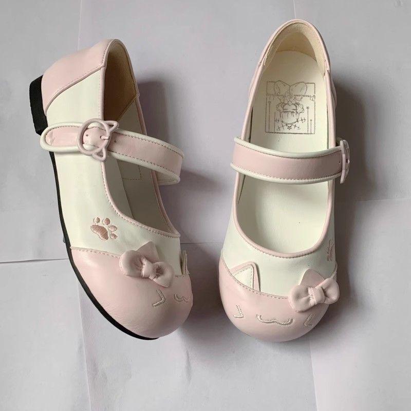 Fashion 2025 Spring Autumn New Confused Kitten Cute Round Head Low Follow Up Shoes Niche Fashion Simple Comfortable Women's Shoes