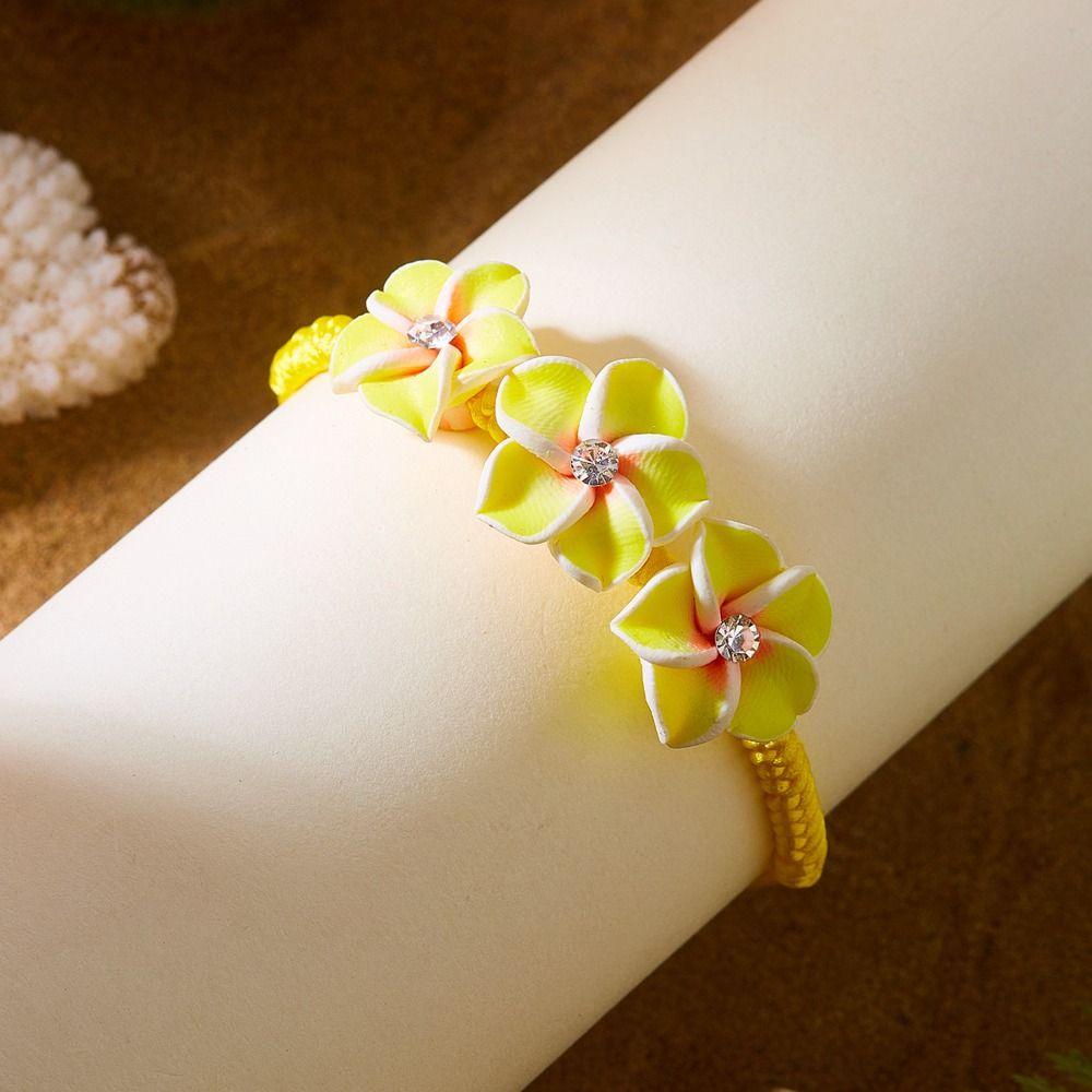 Boho Flower Bracelet Colorful Bohemian Beach Jewelry Retro Egg Flower Bangle  Party Jewelry