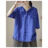 Short-sleeved T-shirt New Cotton and Linen Women's Top Hoodie Loose Simple Literary Original Slimming Women's T-shirt Women