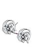 White Copper Silver-Plated Retro Zodiac Stud Earrings with Zircon Stones