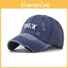 Embroidered Tark Letter Classic Outdoor Baseball Cap With Washed Finish Vintage