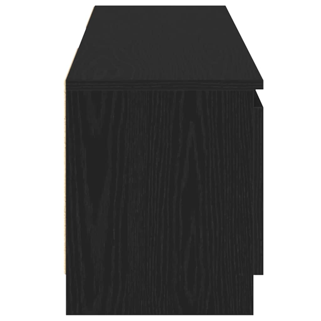 TV Cabinet with LED Lights Black Oak Effect 120 x 30 x 36 cm