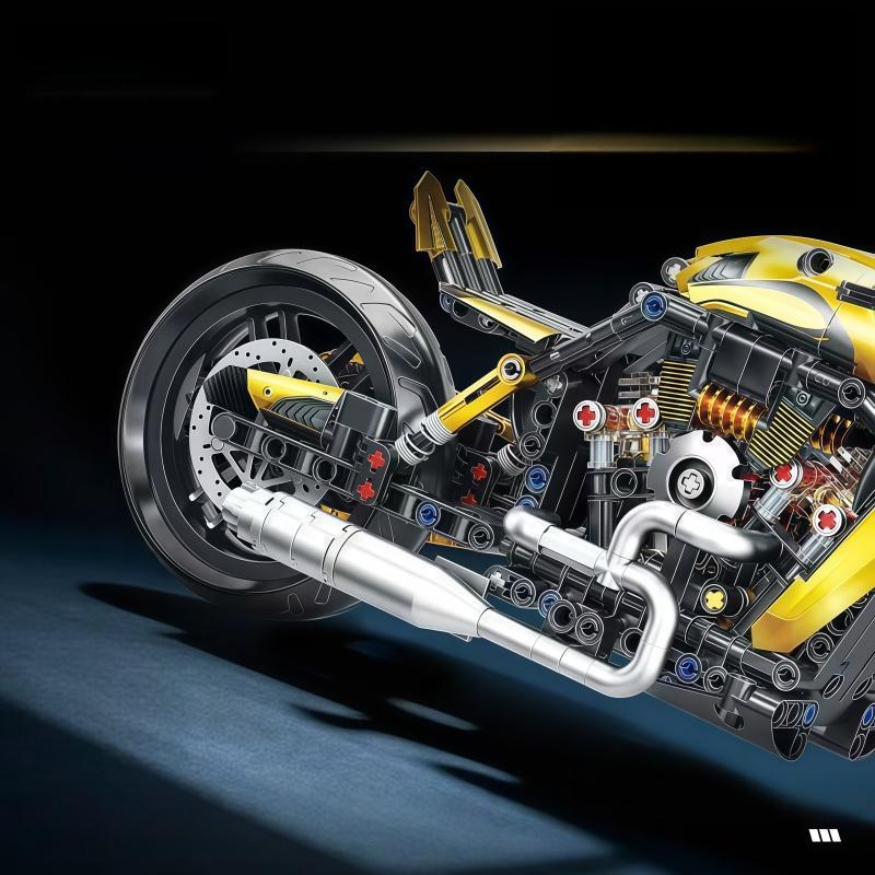 Technical Motorcycle Building Blocks Set, 1:8 Scale Superbike Model Kit, Collectible Mechanical Bricks Toy for Adults & Teens, I