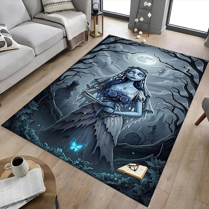 1pc ghostly bride moonlit cemetery Carpet Anti Slip Polyester Floor Mat for office.Bedroom