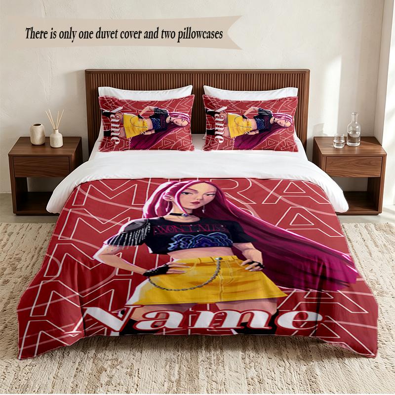 Mira Set Biancheria da Letto Personalizzato con Nome 3 Pezzi Morbido Copripiumino per Camera da Letto Decorazione per la Casa