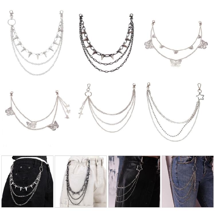 Long Metal Waist Chain Gothicism Waist Belt Punk Hook Trousers Pant Waist Link for Fashion Enthusiasts