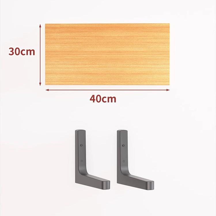 Paint-Free Floating Wall Shelf: Wooden Wall-Mounted Bookshelf and Storage Plank