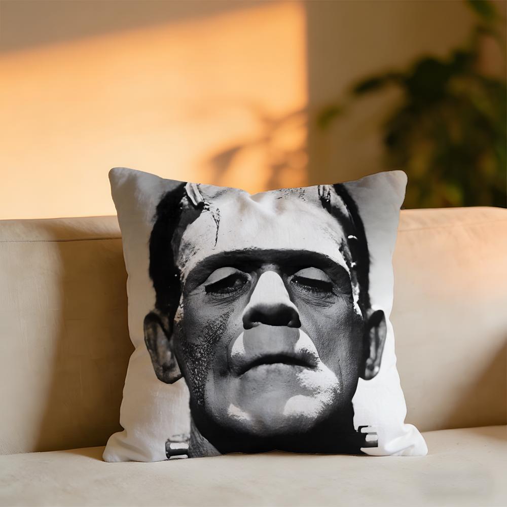 Frankenstein Cushion Cover Cozy Velvet Throw PillowSoft Warm Cushion For Sofa  Bed