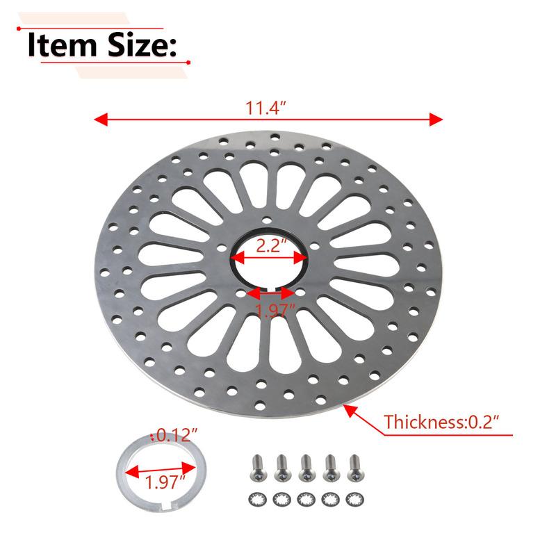 11.5'' Front Brake Disc Rotor Polished Stainless Steel For Harley Davidson Touring/Sportster/Dyna/Early Super Guude