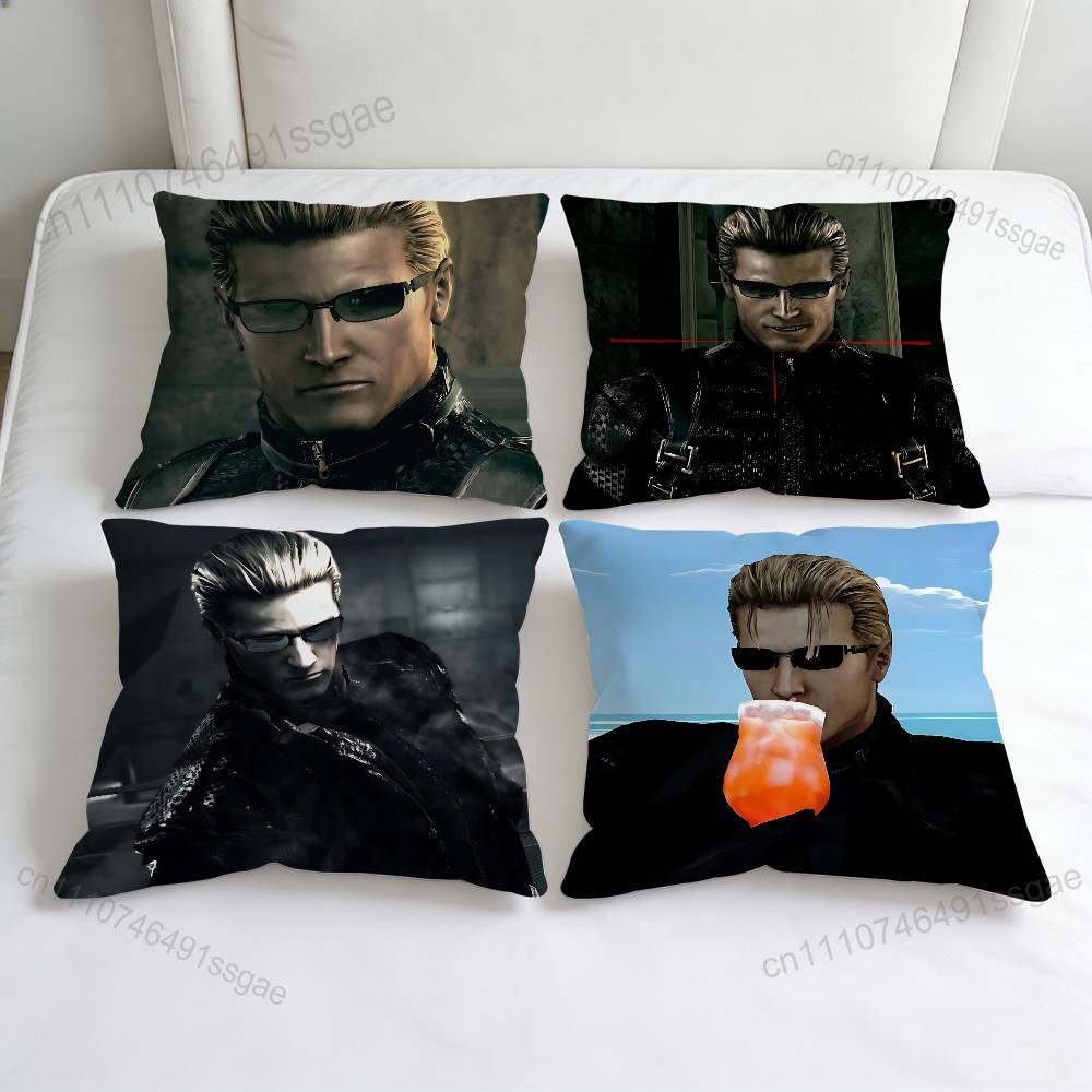 Funny AAlbert Wesker Decorative Square Pillow Cover Soft Comfortable Pillow Case Sofa Bed Home Decoration