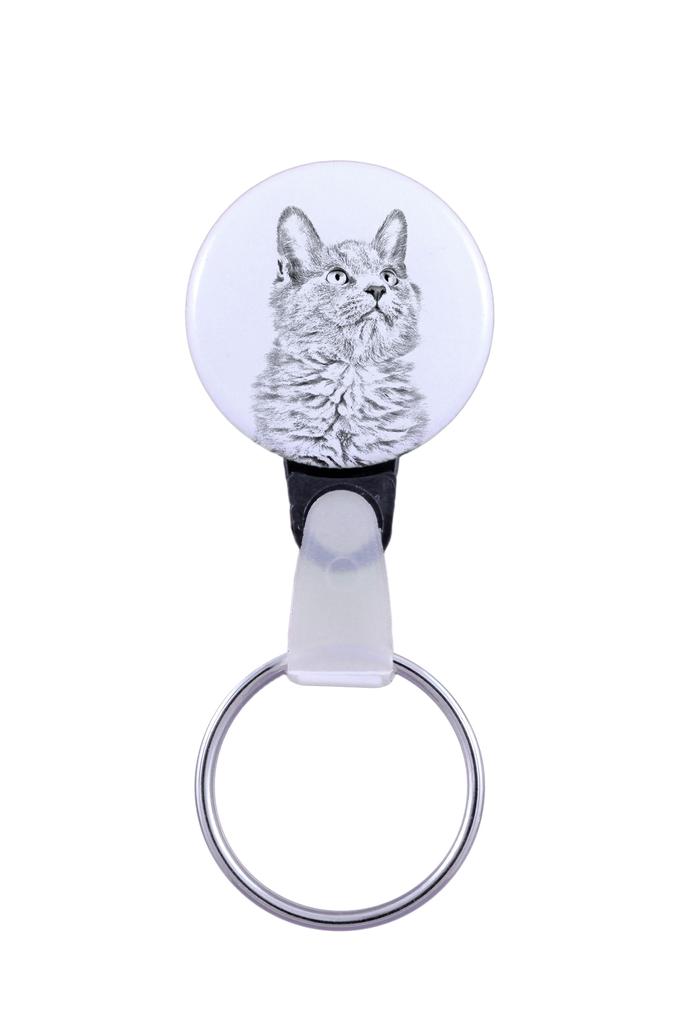 Nebelung Cat - Handmade Keychain with a Cat Portrait, Purse Charm, Product of the Art-Dog Brand.