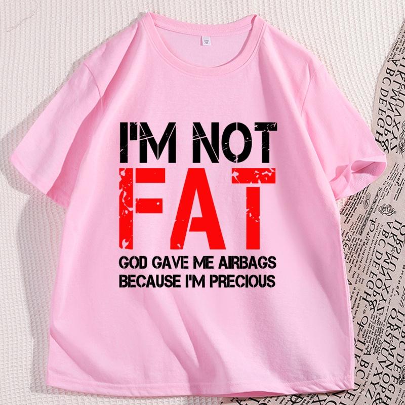 Im Not Fat T Shirt Funny Sarcastic Humor Tshirt Body Positivity Tee Unisex Graphic Printed T Shirts Round Neck Basic Tees Tops