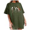 Women's Loose Blouse Round Neck Short Sleeve Halloween  Print T-shirt Top