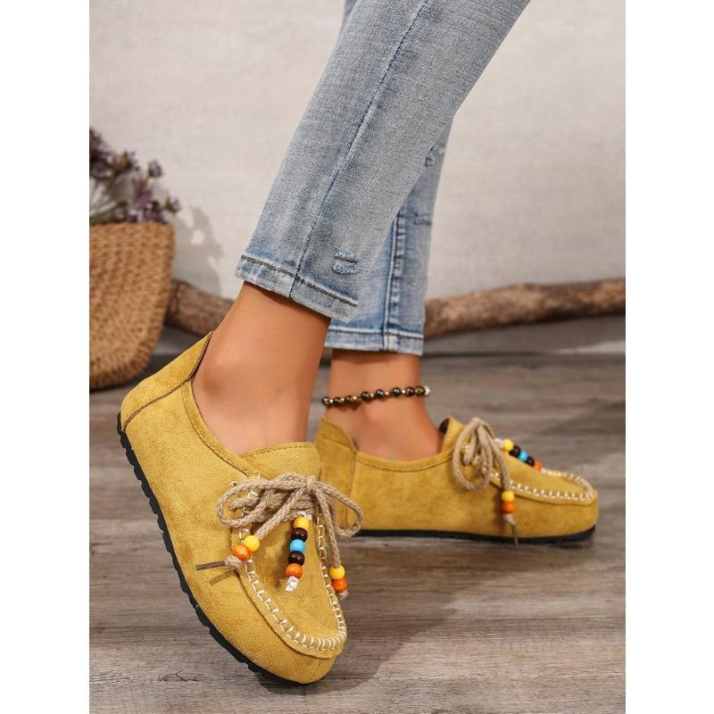Spring and Autumn New Retro Matte Leather Women's One-pedal Doudou Shoes Flat-soled Soft-soled Casual Single Shoes Women