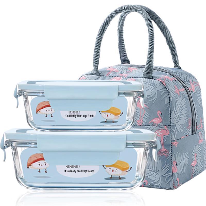 AQ High Borosilicate Glass Food Container Set 1040ml + 680ml