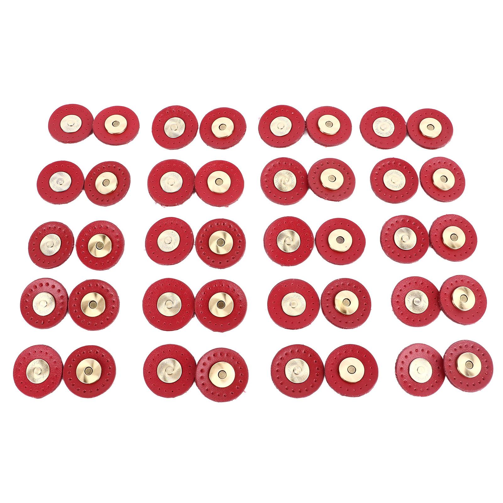 

20 Sets Leather Magnetic Snap Multipurpose Magnetic Bag Fastener Clasp for Sewing DIY Craft Purses Bags Clothes Red