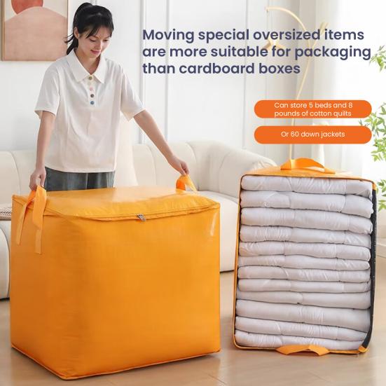 Clothing Blanket Storage Bag with Reinforced Handle Large Capacity Zipper Closure Waterproof Comforter Blanket Container