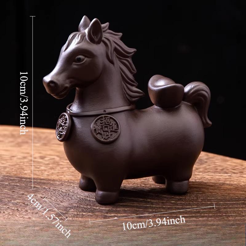

Purple Clay Tang Dynasty Horse Tea Pet Household Chinese Style Desktop Small Ornament Tea Ceremony Accessories Tea Playing 10x4x10cm