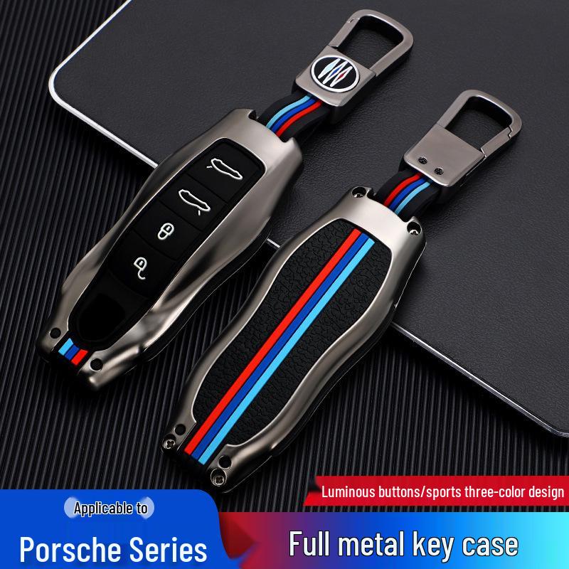 Porsche Cayenne Macan Panamera 718 Key Shell Cover & Modified Keychain Bag.