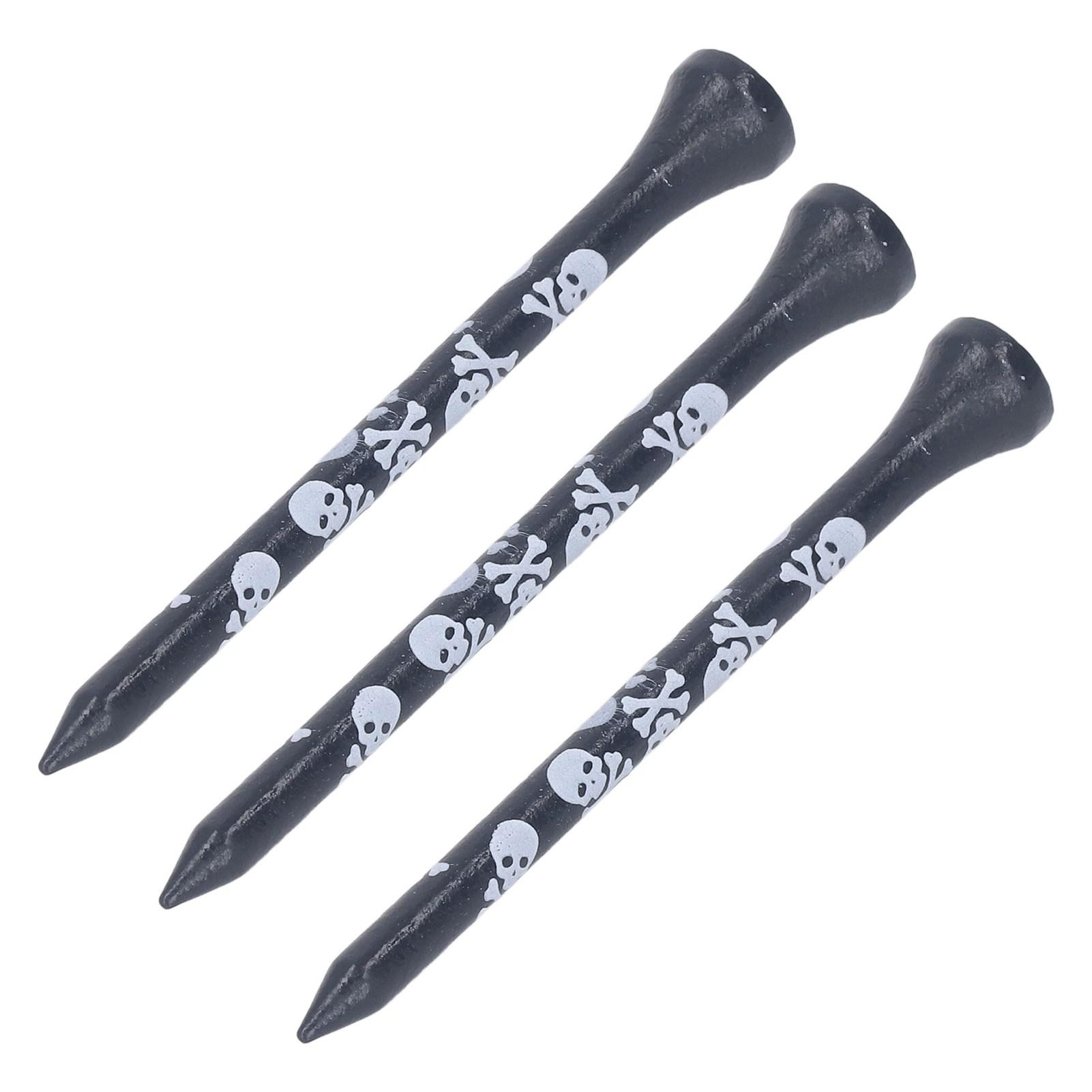 

30Pcs Bamboo Wood Golf Tees 8cm Printed Skull Wooden Golf Tees Golfing Accessories Black чёрный